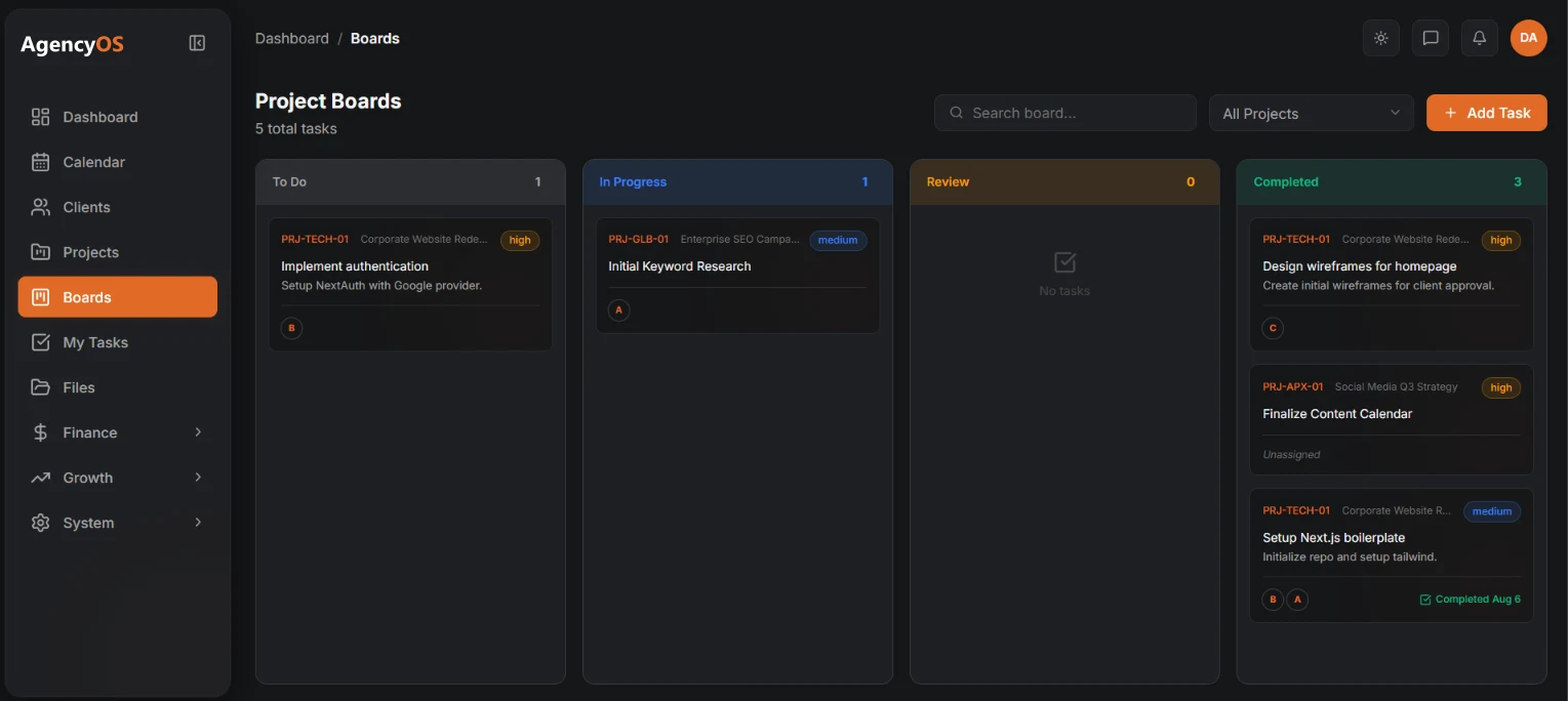 AgencyOS Detail Page Showcase